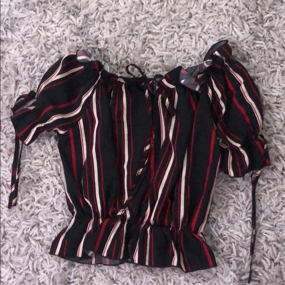 Striped casual mis linda crop top